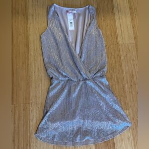 *New With Tags* Parker Shimmering Silver Mini Dress | Size M